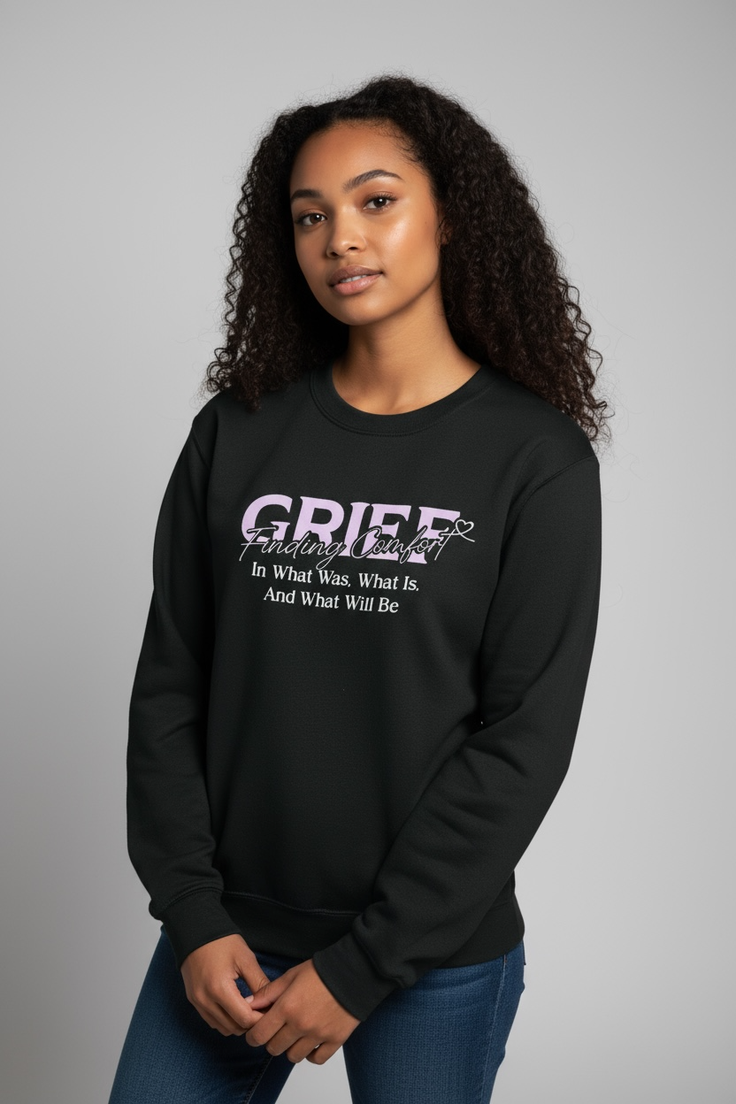 Finding comfort in grief (cursive w/ heart)