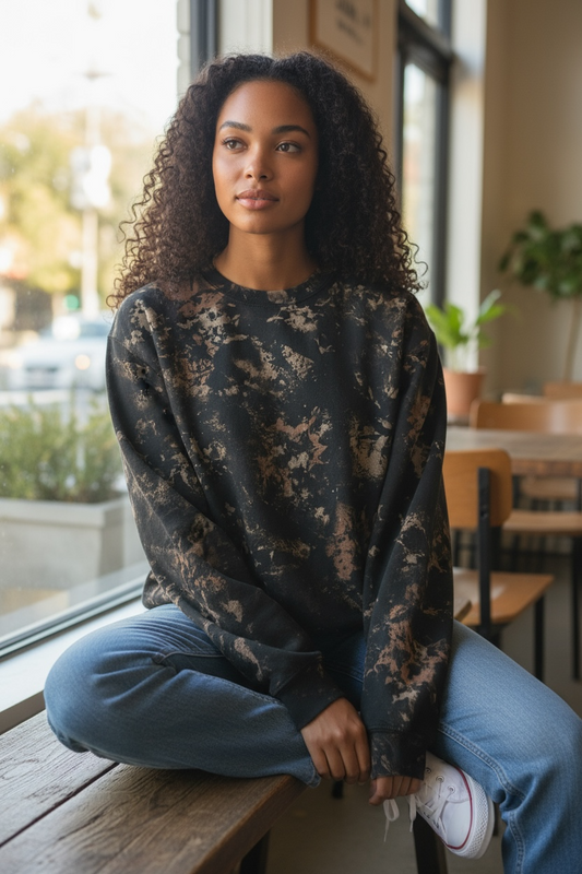Handmade Bleached-Dyed Sweatshirt