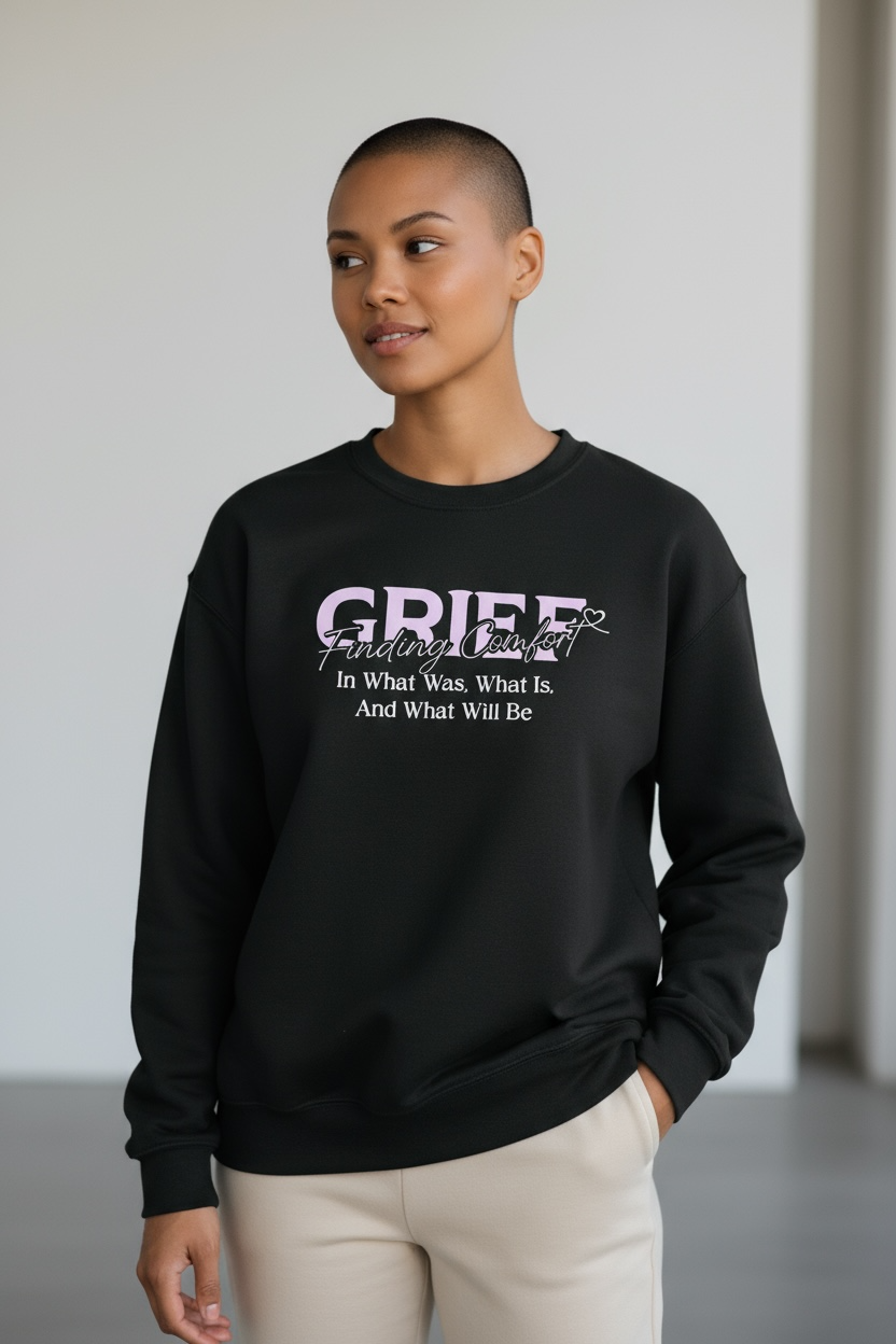 Finding comfort in grief (cursive w/ heart)