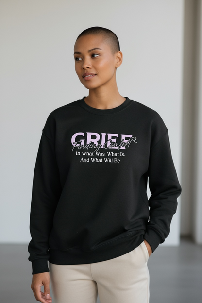Finding comfort in grief (cursive w/ heart)