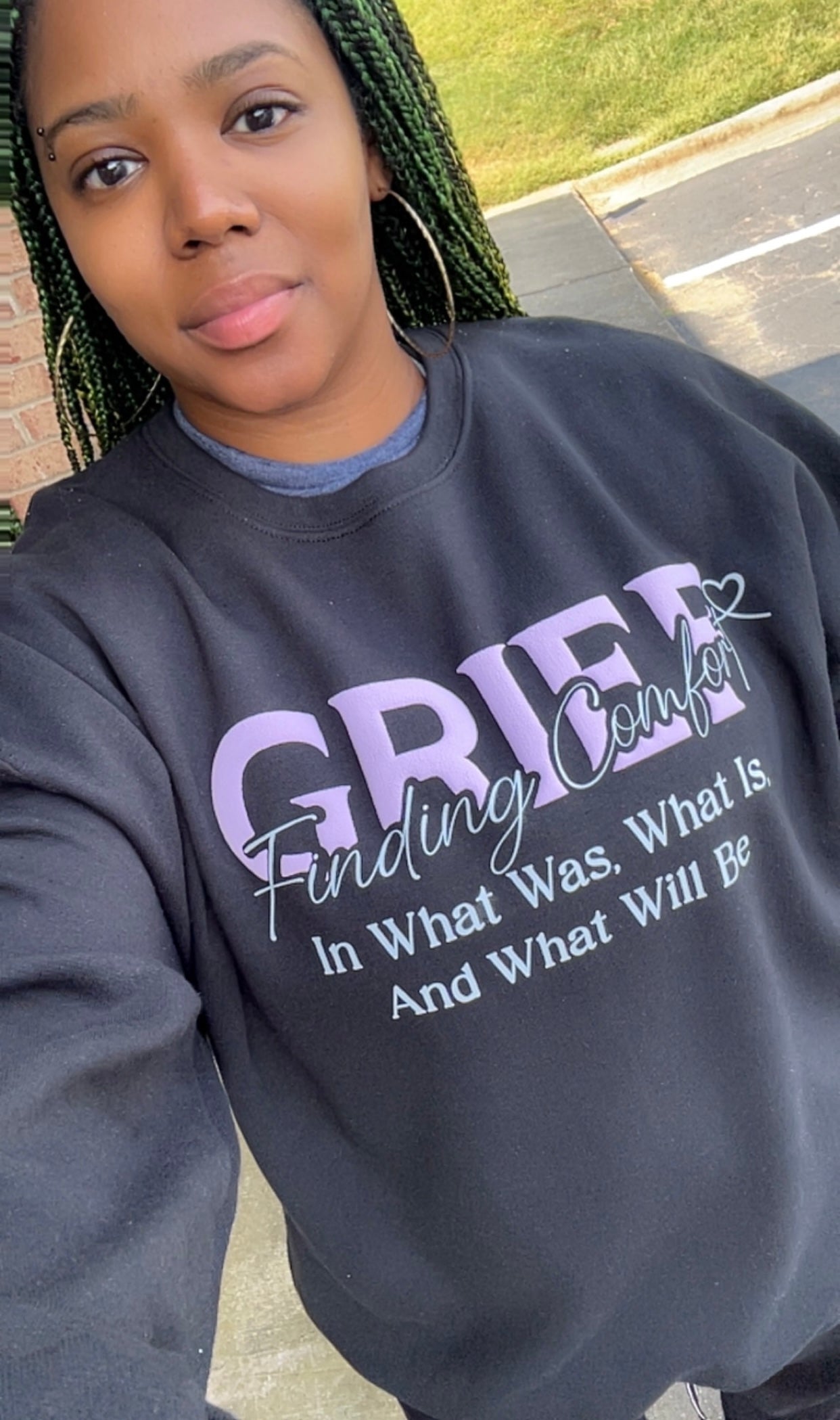 Finding comfort in grief (cursive w/ heart)