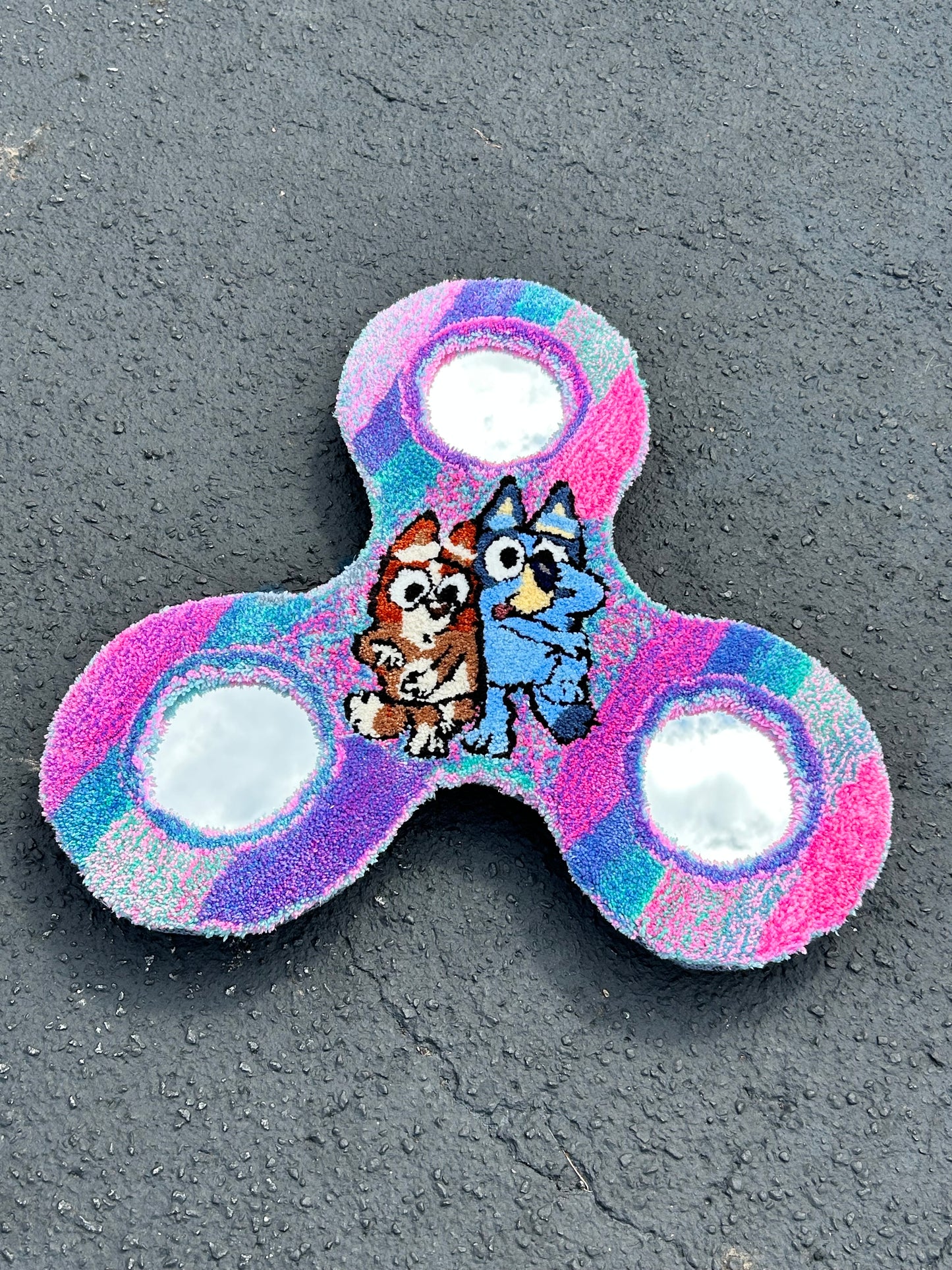 CUSTOM 3X3 FT FIDGET SPINNER RUG